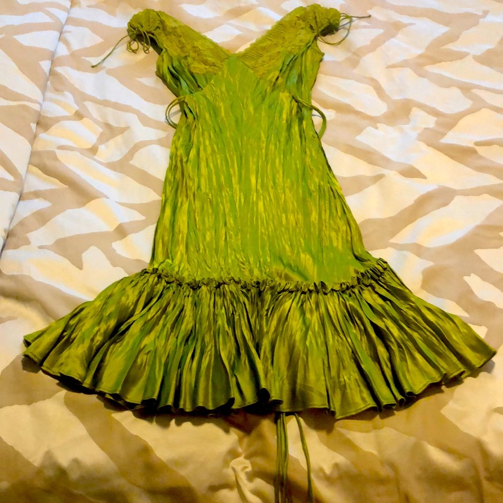 Betsy Johnson Vintage Dress. Chartreuse Green.